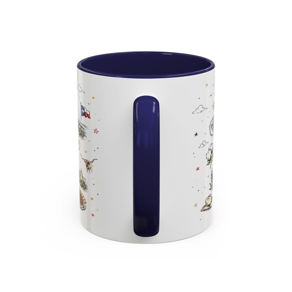 Dallas Coffee Mug | Texas Souvenir City Gift | Accent Color Ceramic 11oz 15oz