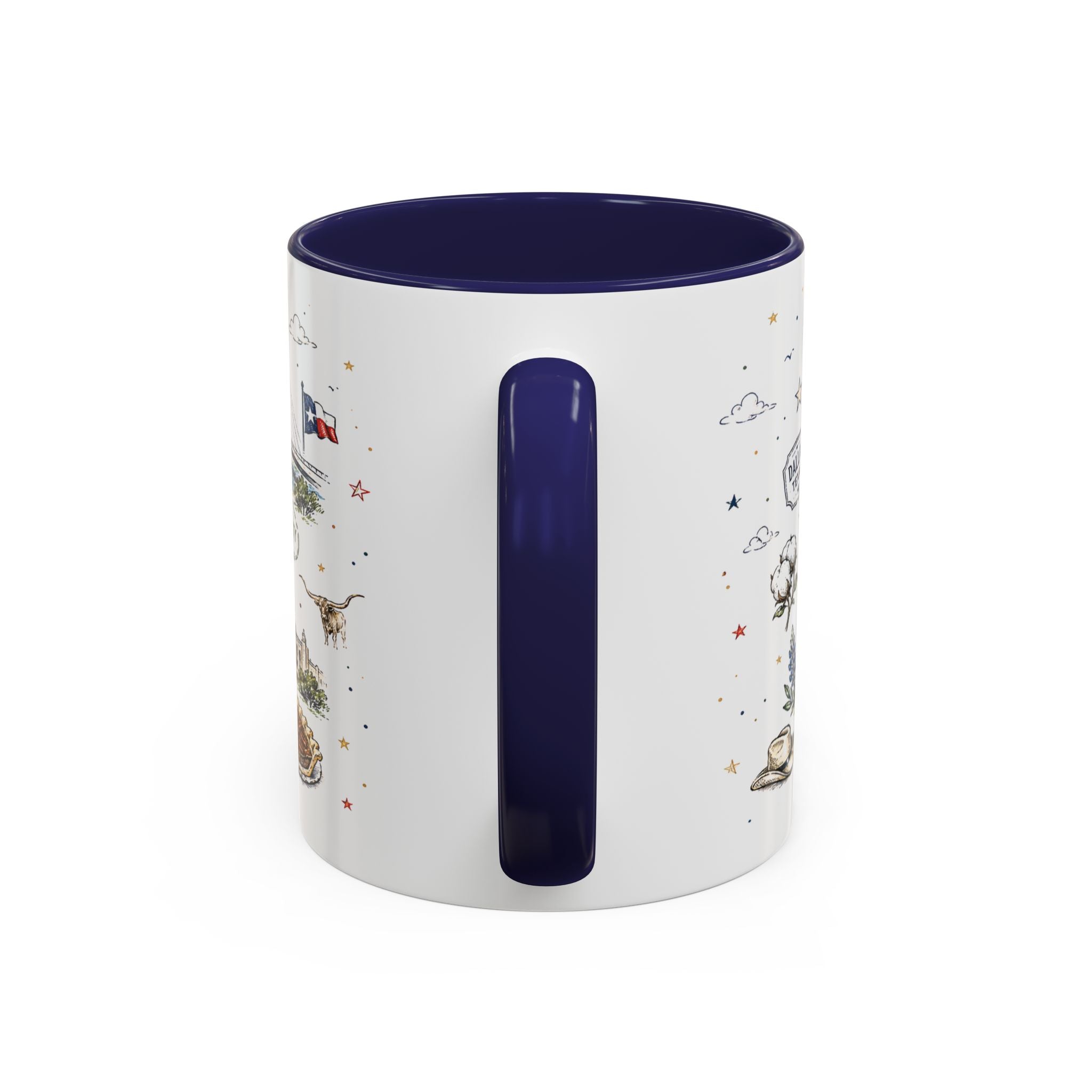 Dallas Coffee Mug | Texas Souvenir City Gift | Accent Color Ceramic 11oz 15oz