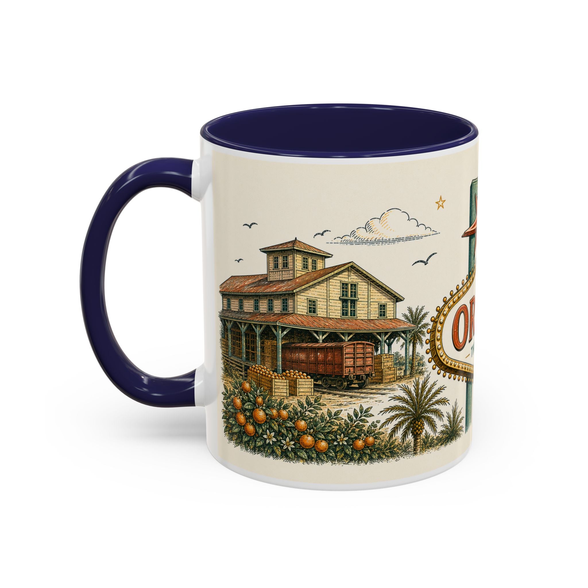 Orlando Coffee Mug | United States Travel Souvenir | Vintage Illustrated City Gift | 11 oz 15 oz Accent Mug