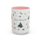 Olympic National Park Christmas Mug | Watercolor Travel Souvenir | Holiday Gift | Accent Ceramic Coffee Cup 11oz 15oz