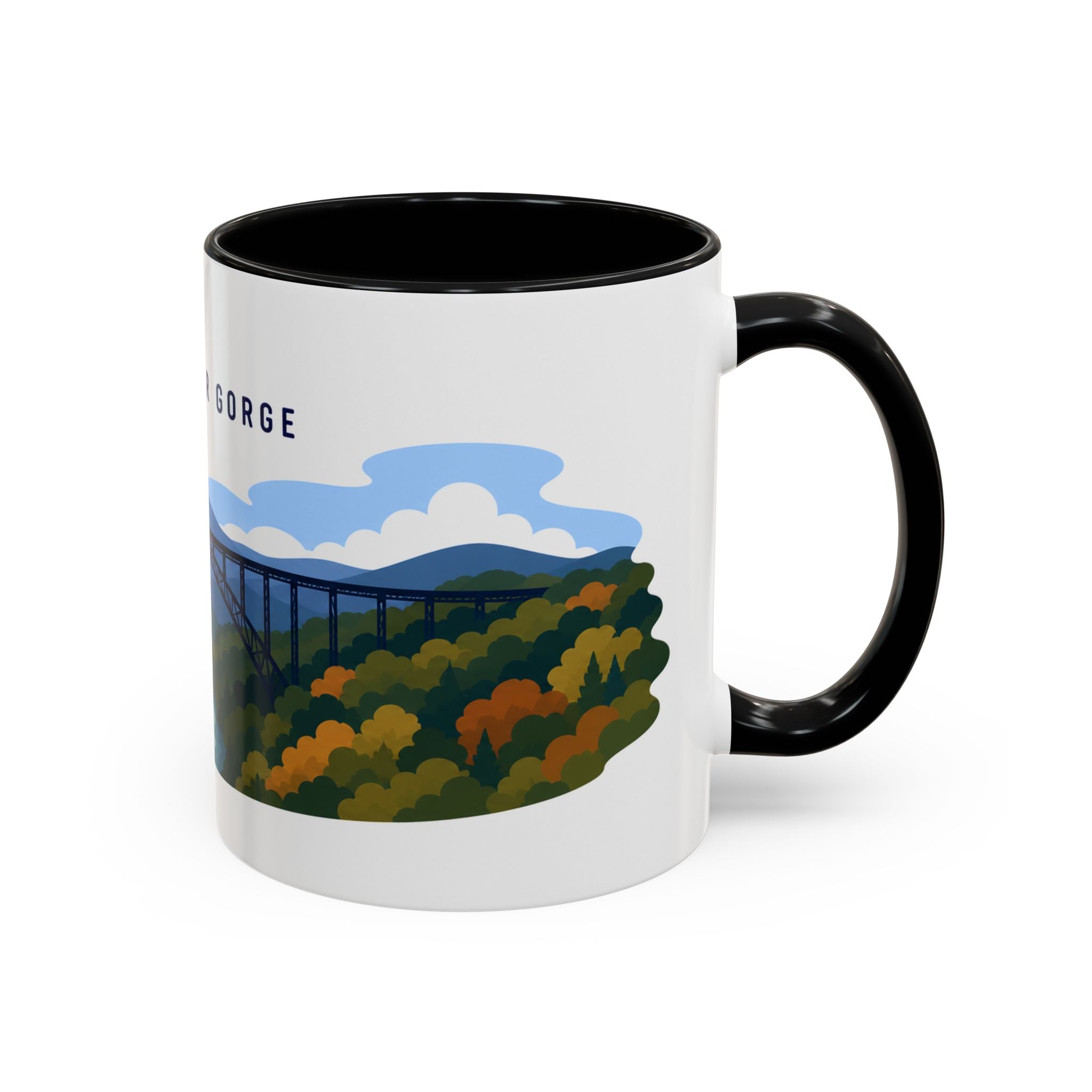 New River Gorge National Park and Preserve Coffee Mug | Solid Color Block Park Souvenir | 11oz 15oz Accent Mug