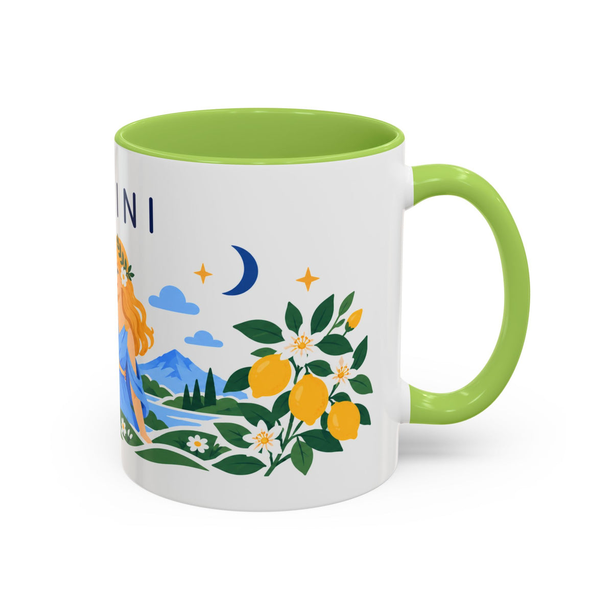 Gemini Zodiac Coffee Mug | Twins and Floral Design | Astrology Birthday Gift | 11 oz 15 oz Ceramic Accent Mug