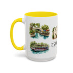 San Antonio Illustrated Travel Mug | City Souvenir Accent Coffee Mug | 11oz 15oz Ceramic Cup
