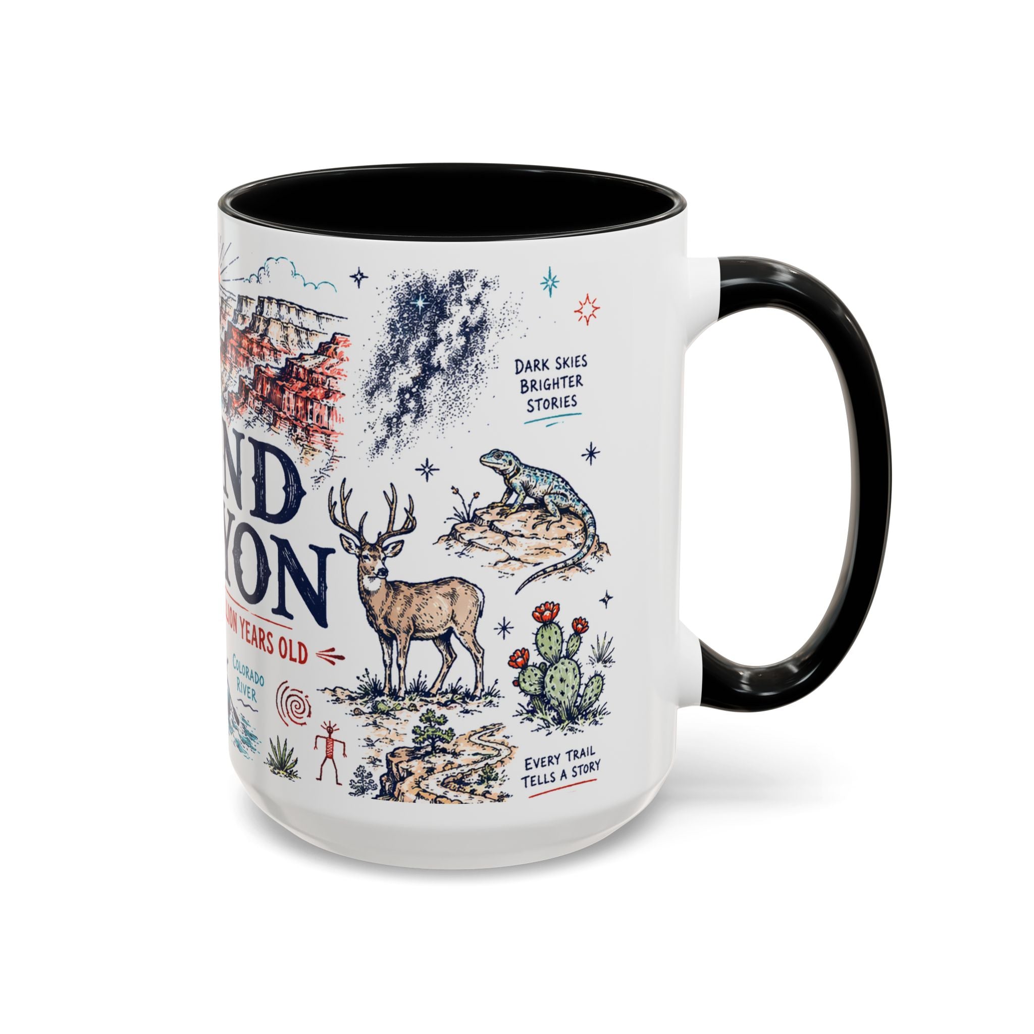 Grand Canyon National Park Coffee Mug | Hiking Camping Nature Gift | Accent Color Ceramic 11oz 15oz