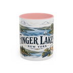 Finger Lakes Mug, New York Travel Souvenir, Bucket List Gift, Accent Ceramic Coffee Mug 11oz 15oz