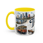 Tampa Coffee Mug | United States Travel Souvenir | Vintage Illustrated City Gift | 11 oz 15 oz Accent Mug