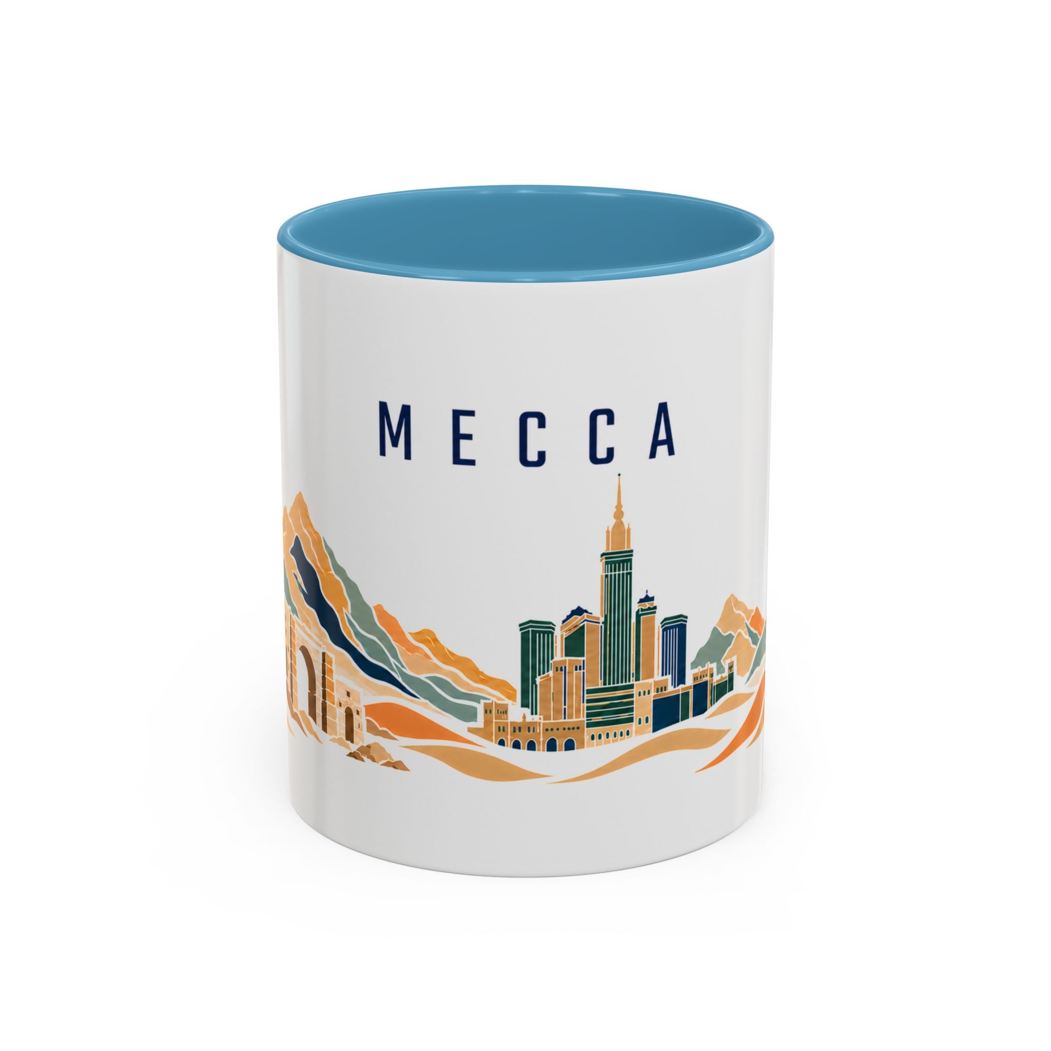 Mecca Coffee Mug | Saudi Arabia Travel Souvenir | Porcelain Decal City Gift | 11oz 15oz Accent Mug