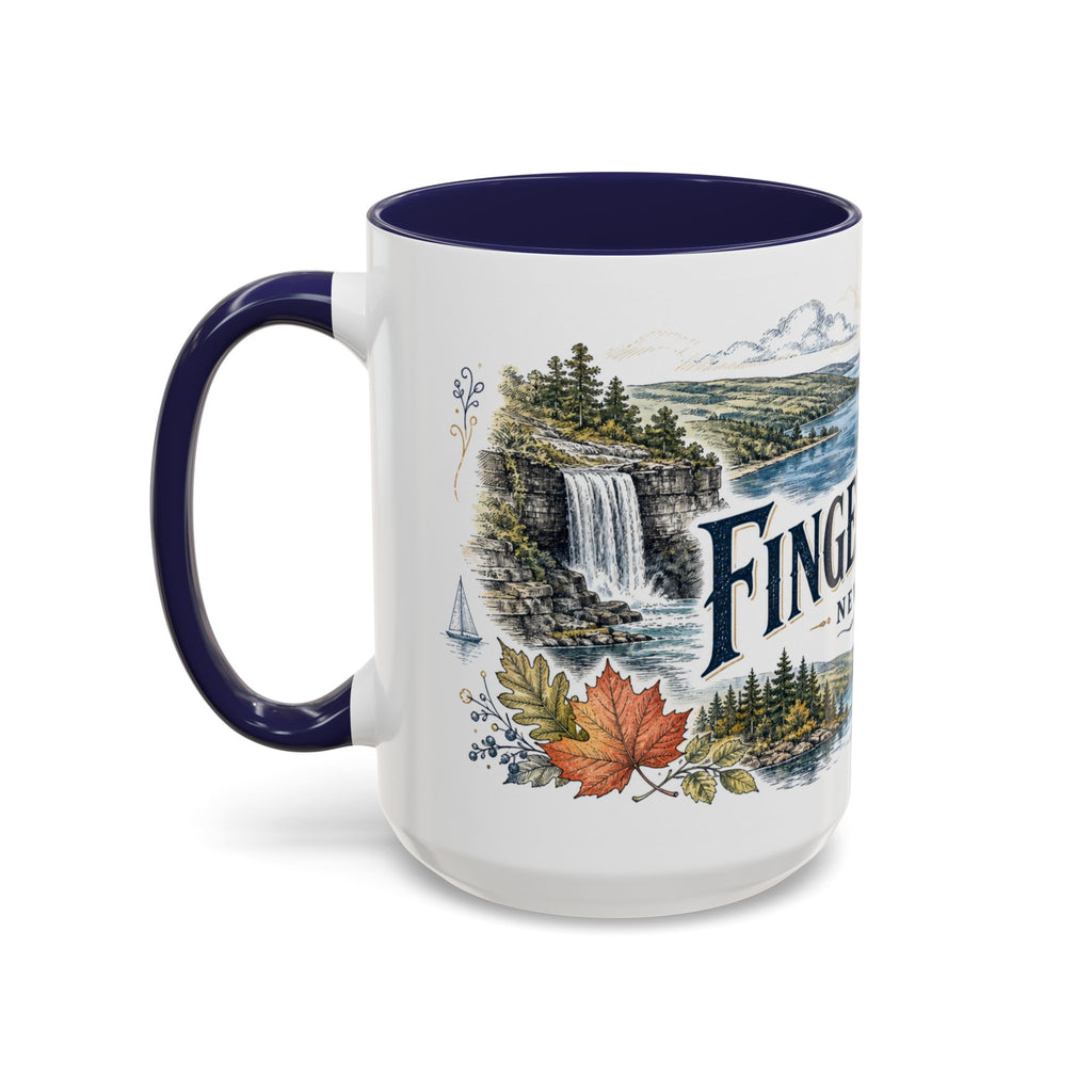 Finger Lakes Mug, New York Travel Souvenir, Bucket List Gift, Accent Ceramic Coffee Mug 11oz 15oz