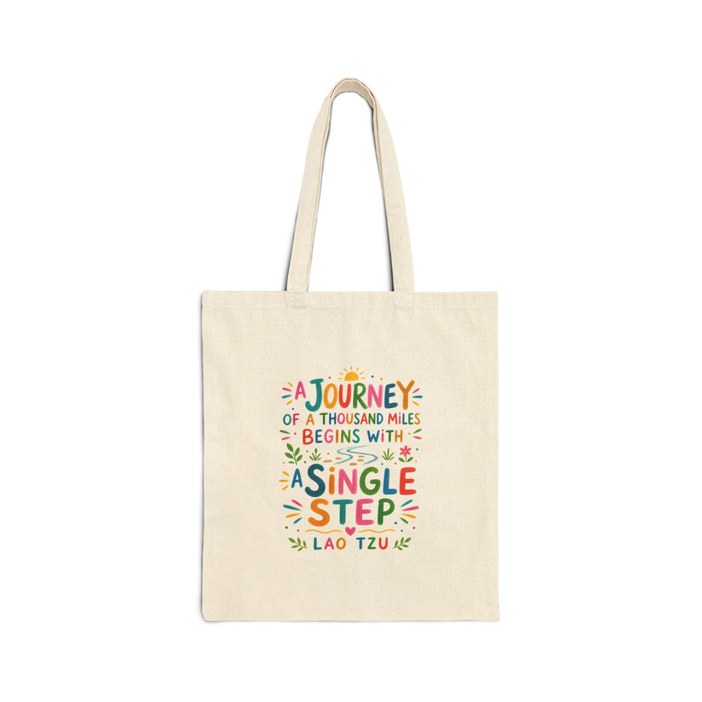 Lao Tzu Quote Tote Bag | Colorful Canvas Bag | Positive Literary Gift