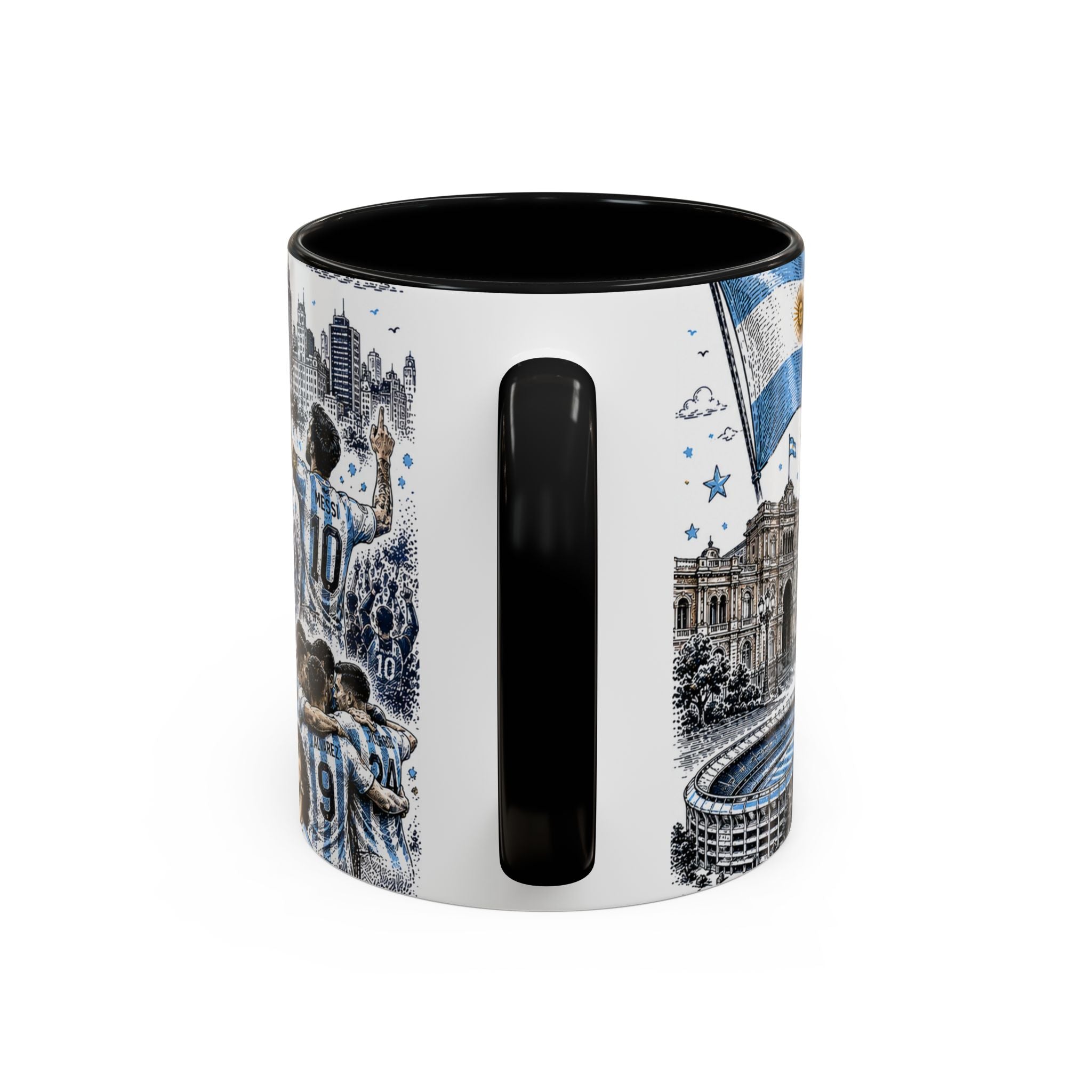 Argentina Soccer Coffee Mug | Soccer Fan Gift | Accent Color Ceramic 11oz 15oz Match Day Cup