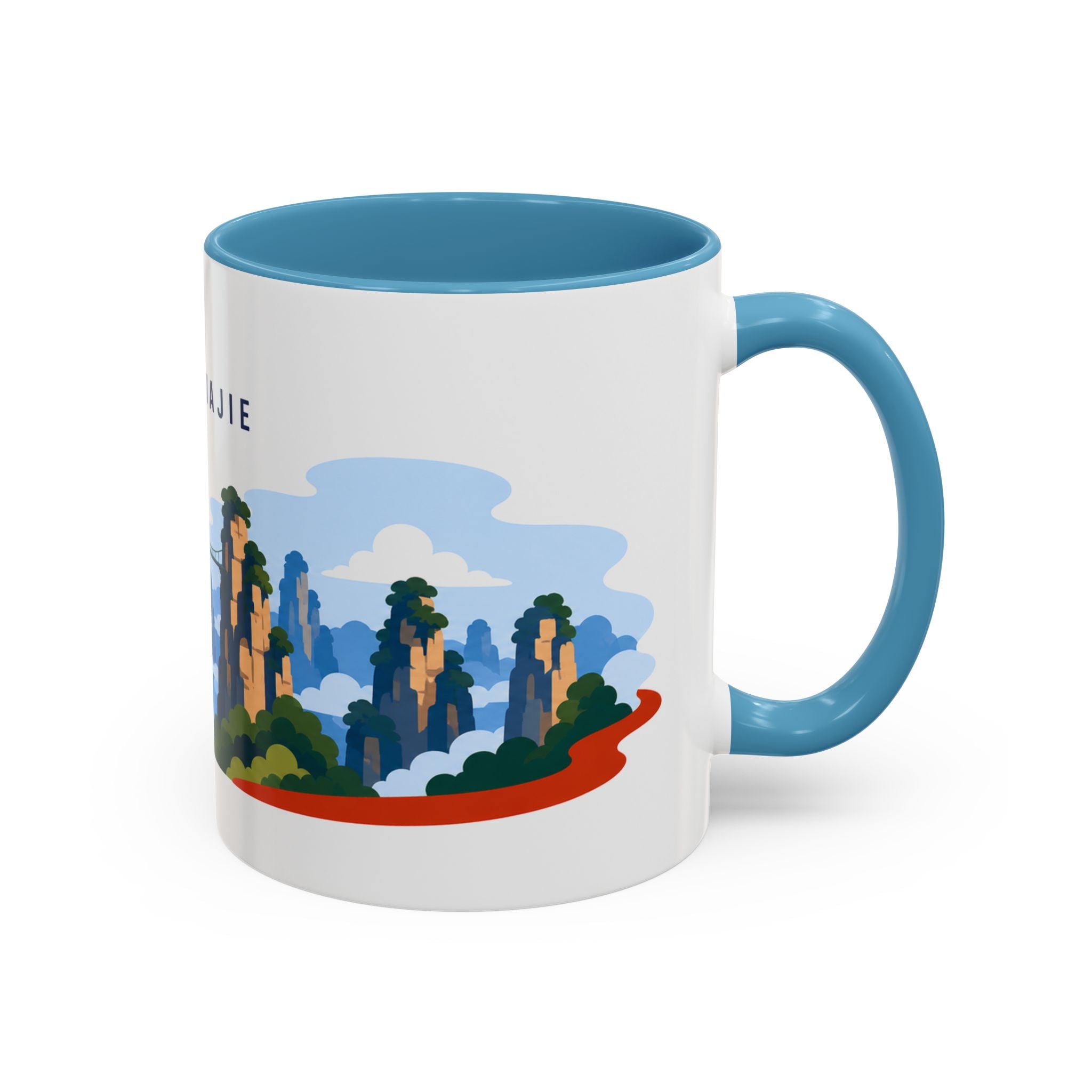 Zhangjiajie Coffee Mug | Travel Destination Souvenir Gift | Accent Color Ceramic 11oz 15oz