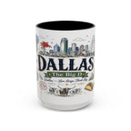 Dallas Coffee Mug | Texas Souvenir City Gift | Accent Color Ceramic 11oz 15oz