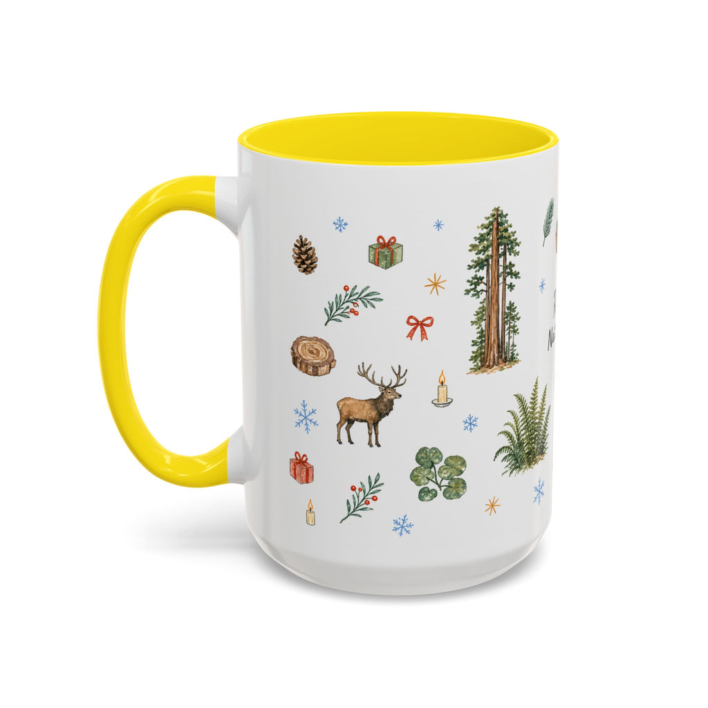 Redwood National Park Christmas Mug | Watercolor Travel Souvenir | Holiday Gift | Accent Ceramic Coffee Cup 11oz 15oz