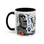 Easter Island Coffee Mug | Travel Destination Souvenir Gift | Accent Color Ceramic 11oz 15oz