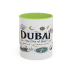 Dubai Coffee Mug | UAE Souvenir Travel Gift | Accent Color Ceramic 11oz 15oz