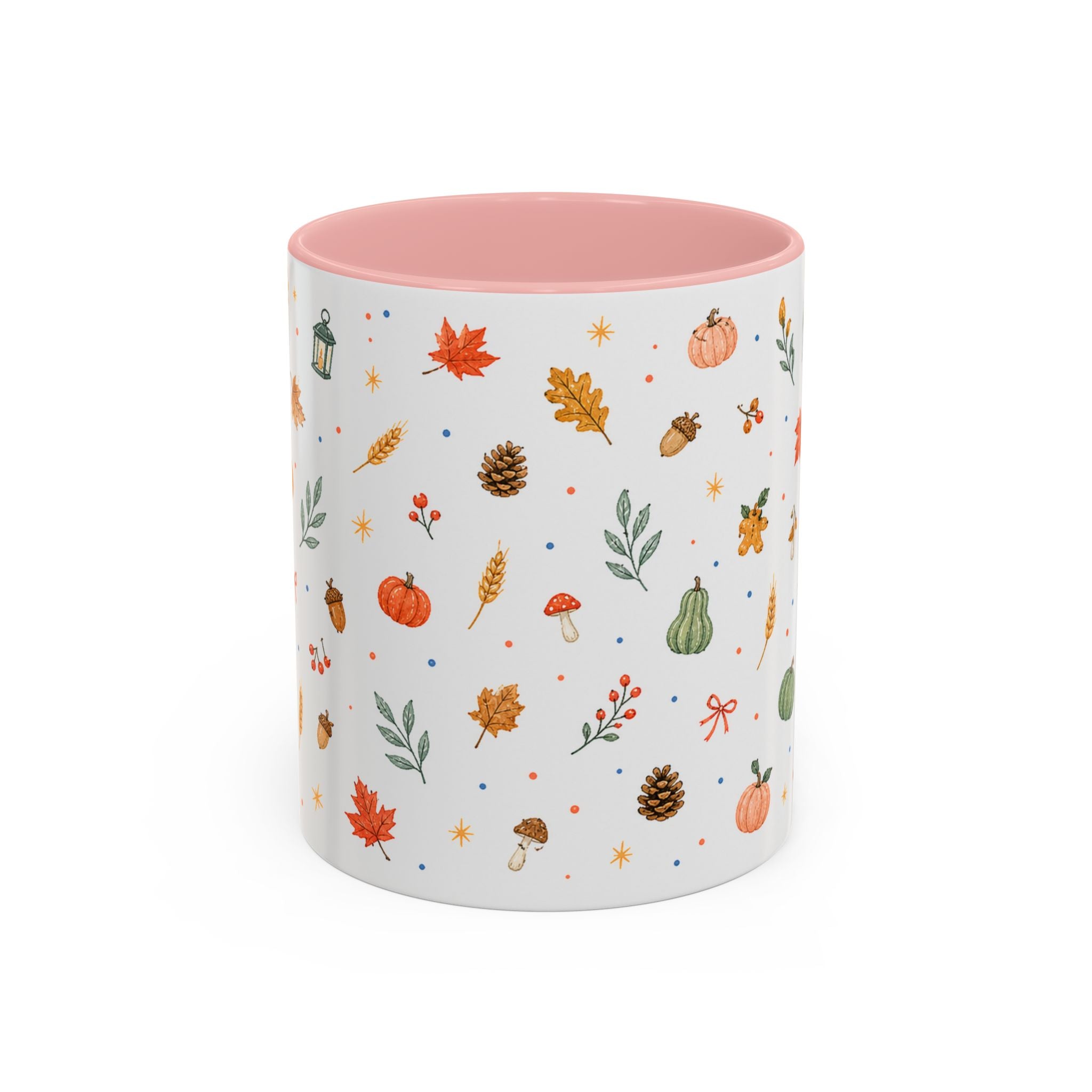 Thanksgiving Mug | Watercolor Autumn Harvest Gift | Pumpkin Leaf Accent Coffee Cup 11oz 15oz