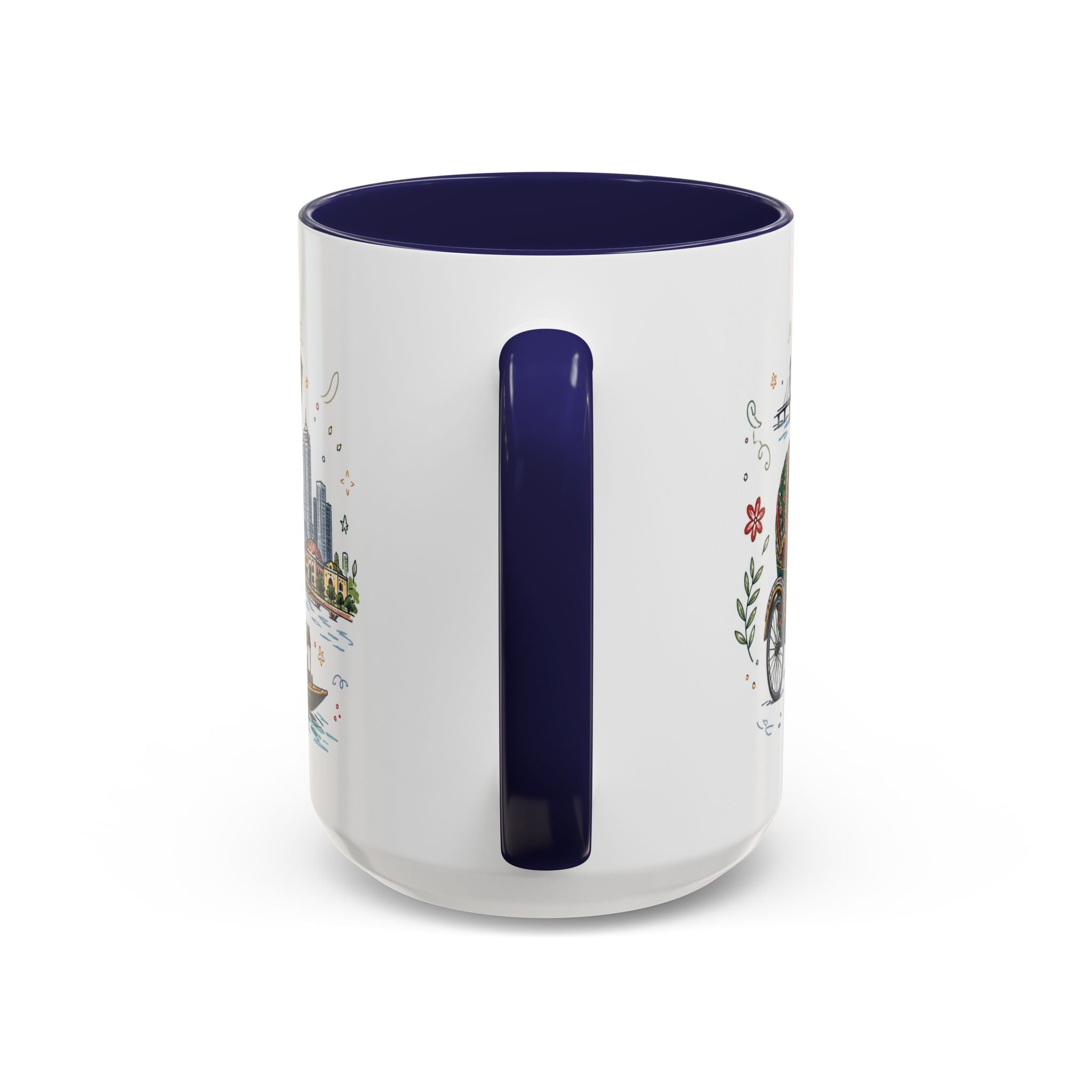 Dhaka Coffee Mug | Bangladesh Souvenir Travel Gift | Accent Color Ceramic 11oz 15oz