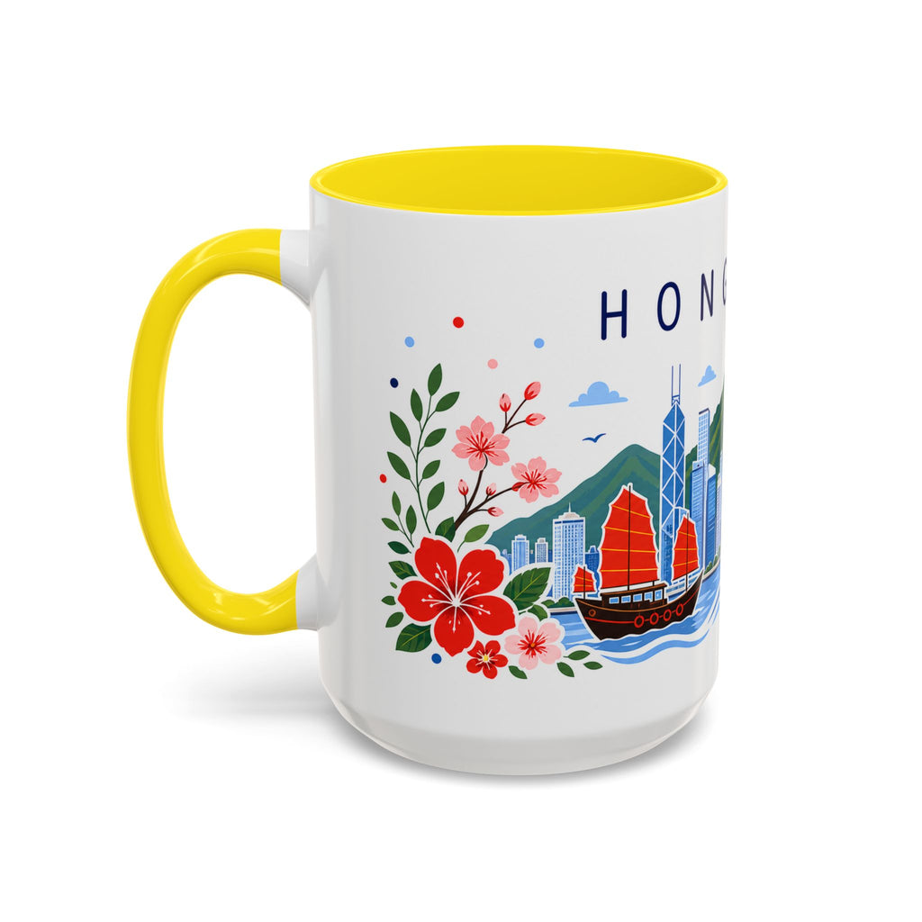 Hong Kong Coffee Mug | Travel Souvenir Accent Mug | Place Gift Ceramic Cup 11oz 15oz