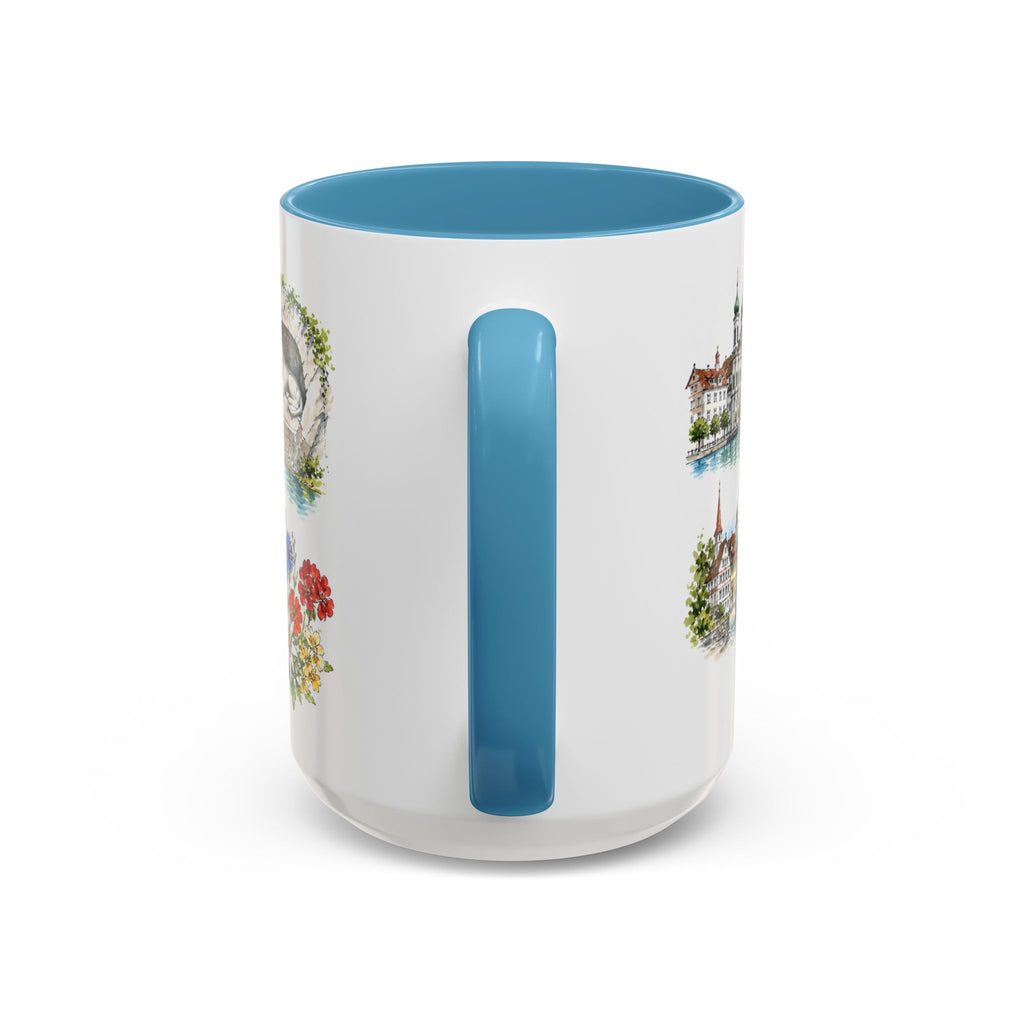 Lucerne Illustrated Travel Mug | City Souvenir Accent Coffee Mug | 11oz 15oz Ceramic Cup