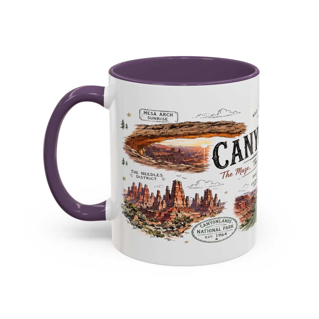 Canyonlands National Park Coffee Mug | Utah Red Rock Desert River Gift | Accent Color Ceramic 11oz 15oz