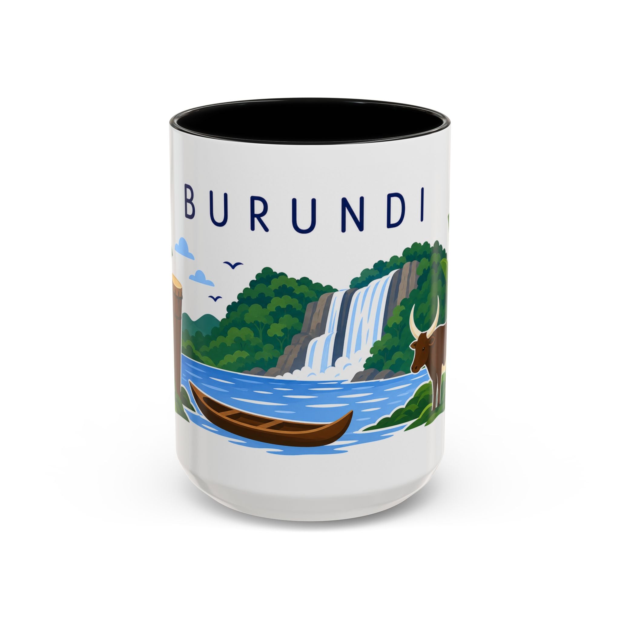 Burundi Coffee Mug | Travel Souvenir Accent Mug | Country Gift Ceramic Cup 11oz 15oz