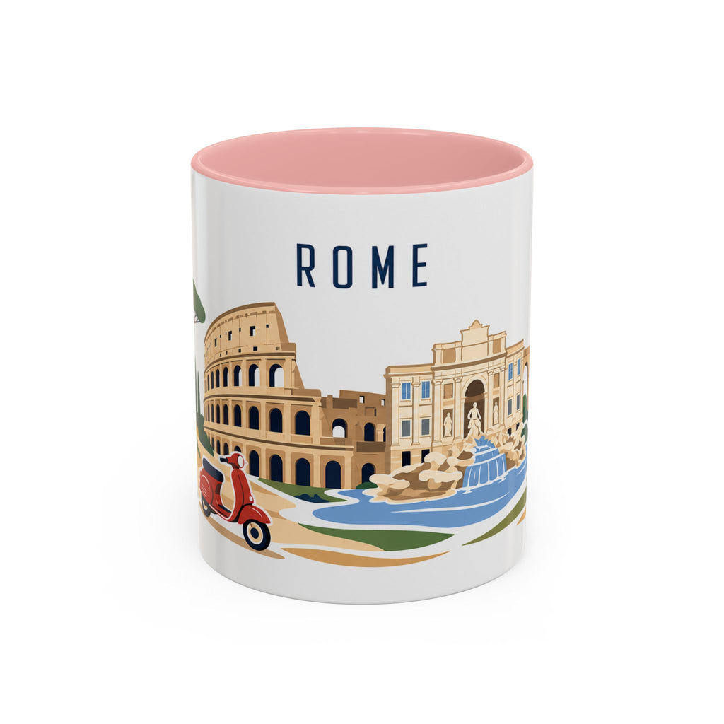 Rome Coffee Mug | Italy Travel Souvenir | Porcelain Decal City Gift | 11oz 15oz Accent Mug