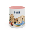 Rome Coffee Mug | Italy Travel Souvenir | Porcelain Decal City Gift | 11oz 15oz Accent Mug