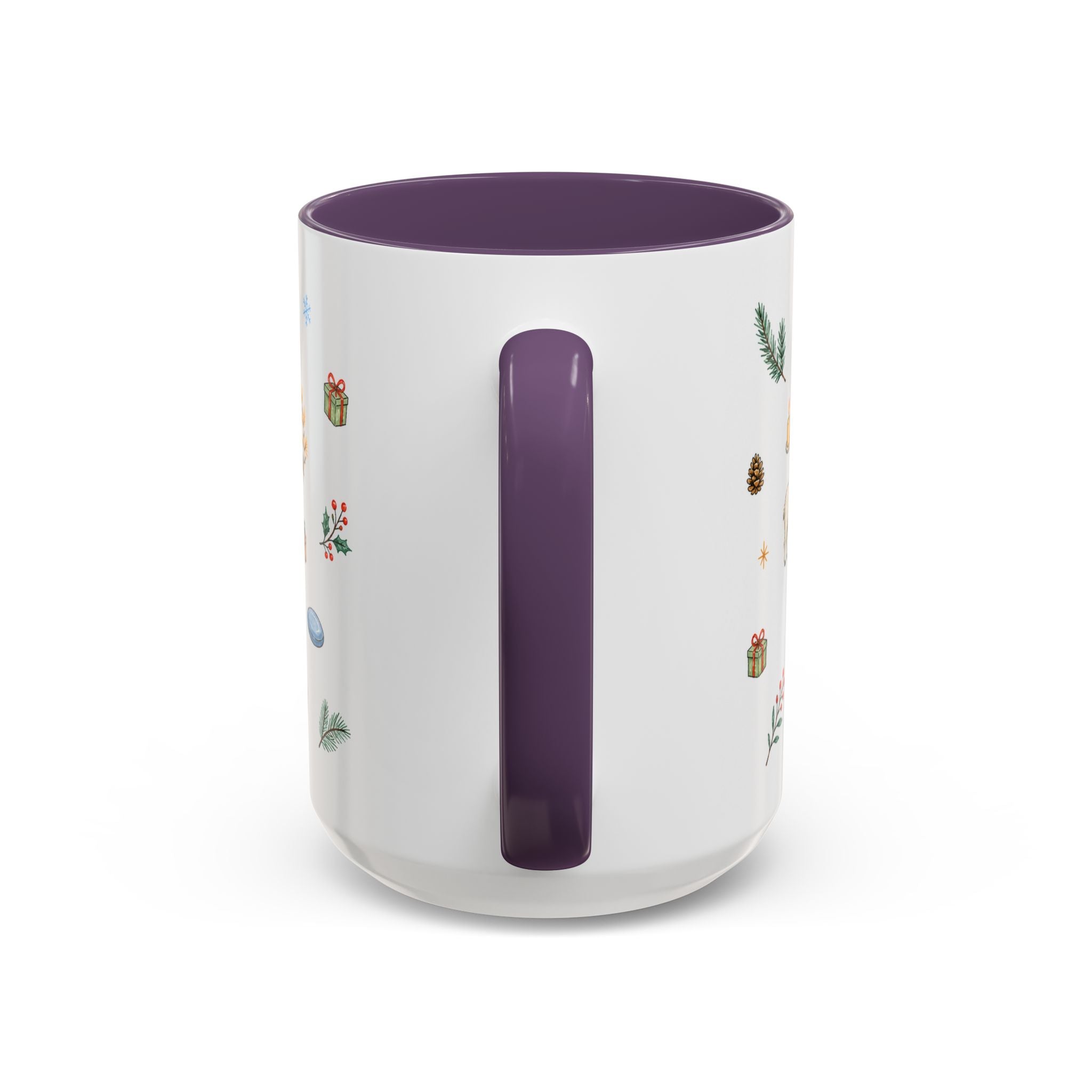 Banff Lake Louise Christmas Mug | Watercolor Travel Souvenir | Holiday Gift | Accent Ceramic Coffee Cup 11oz 15oz