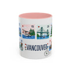 Vancouver Coffee Mug | Postage Stamp Collage Mug | Travel Souvenir Accent Cup 11oz 15oz