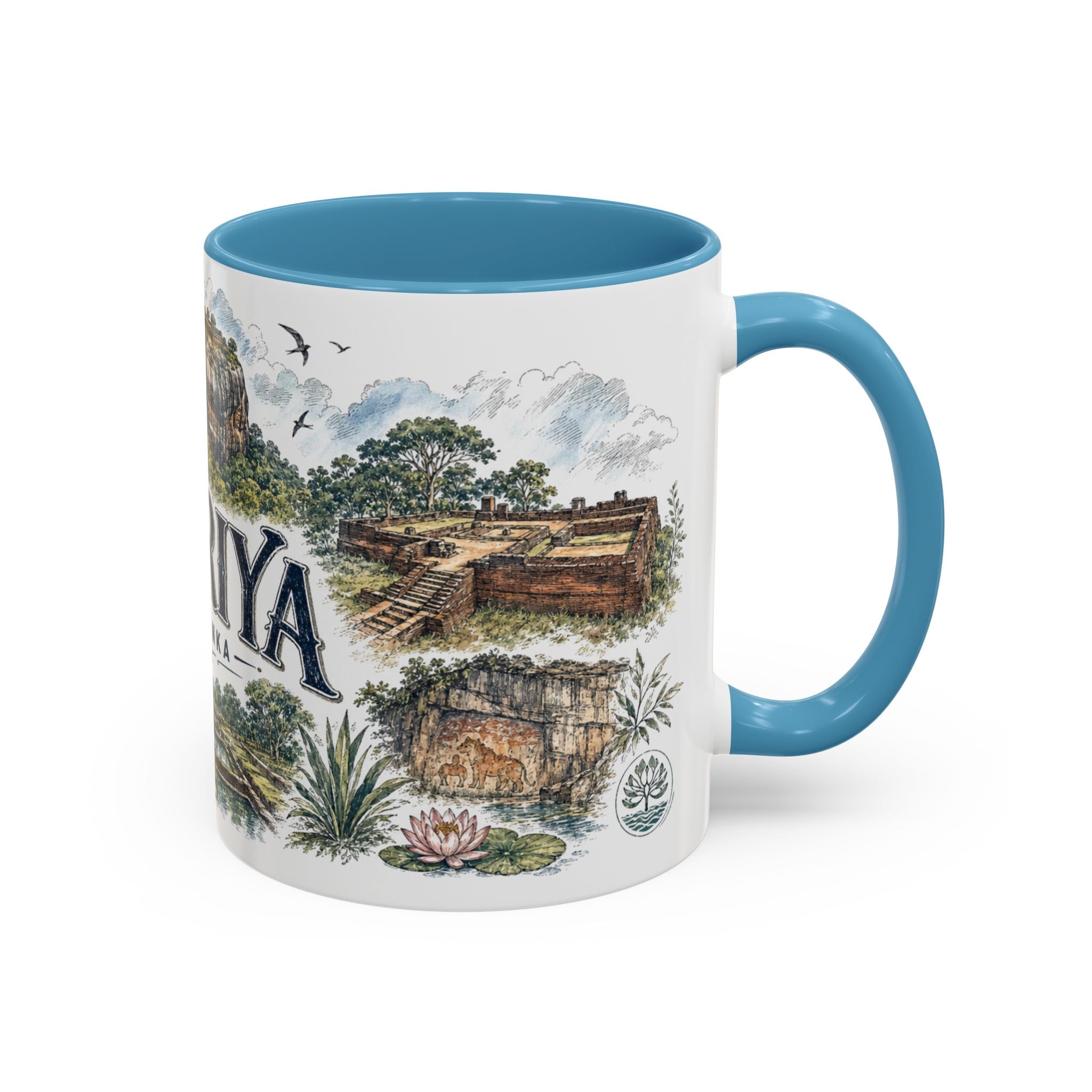 Sigiriya Mug, Sri Lanka Travel Souvenir, Bucket List Gift, Accent Ceramic Coffee Mug 11oz 15oz