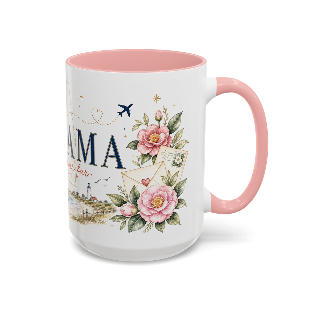 Alabama State Map Mug | Coastal Scenery, Botanical Accents, Homesick Gift