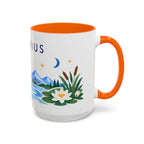 Aquarius Zodiac Coffee Mug | Water Bearer Design | Astrology Birthday Gift | 11 oz 15 oz Ceramic Accent Mug