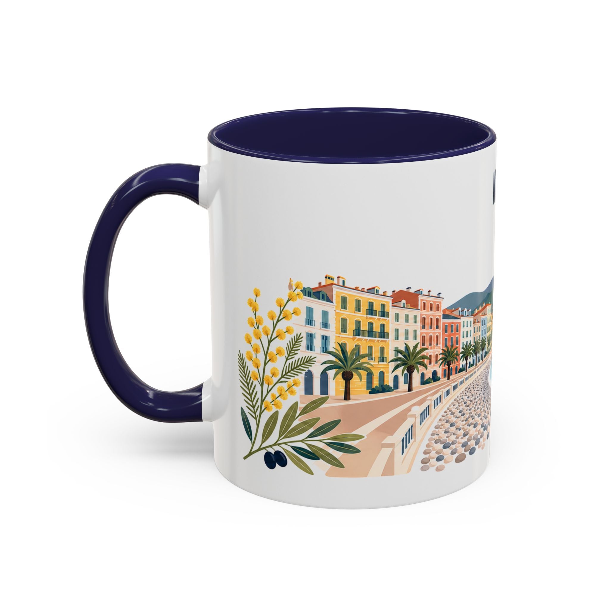 Nice Coffee Mug | France Travel Souvenir | Porcelain Decal City Gift | 11oz 15oz Accent Mug