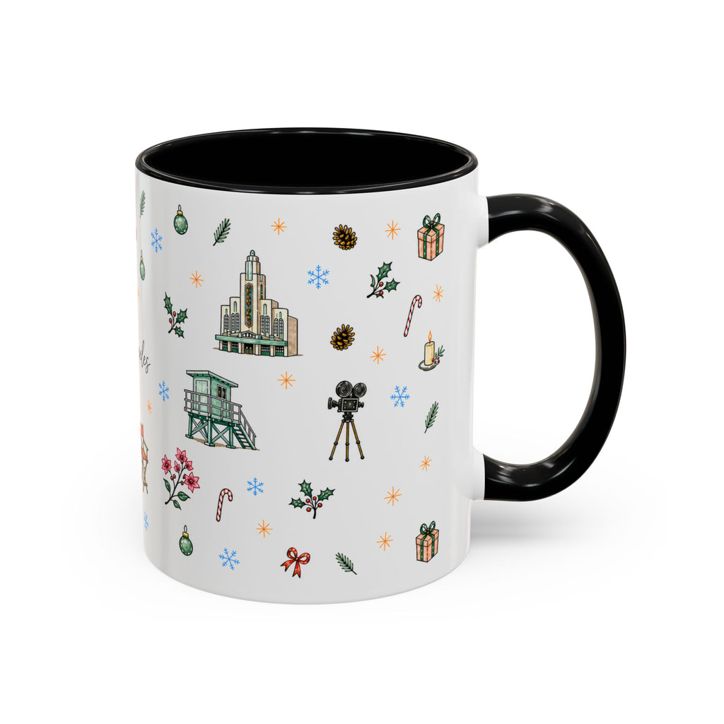 Los Angeles Christmas Mug | Watercolor City Souvenir | Ceramic Coffee Cup (11oz or 15oz)