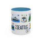 Seattle Coffee Mug | Postage Stamp Collage Mug | Travel Souvenir Accent Cup 11oz 15oz