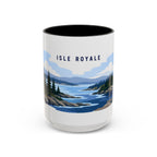Isle Royale National Park Coffee Mug | Solid Color Block Park Souvenir | 11oz 15oz Accent Mug