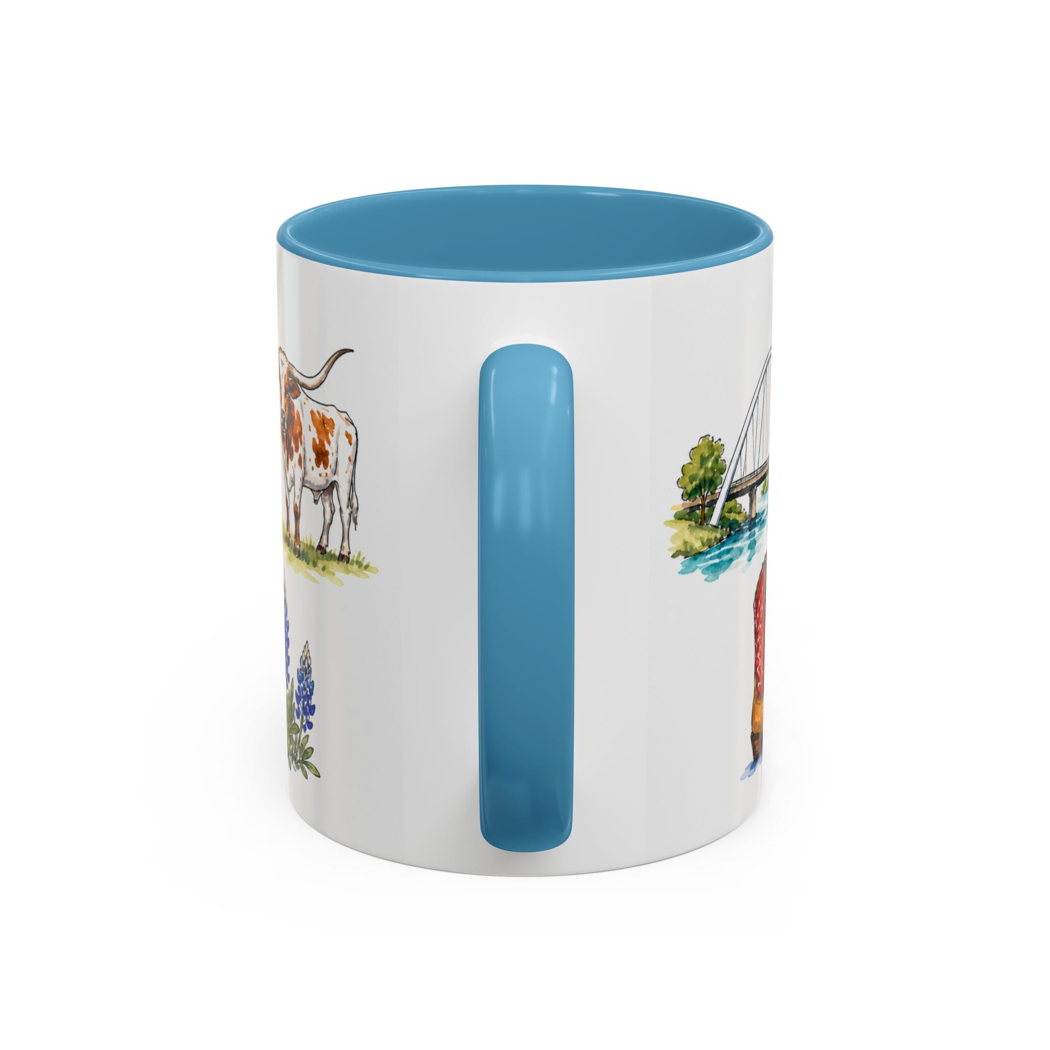 Dallas Illustrated Travel Mug | City Souvenir Accent Coffee Mug | 11oz 15oz Ceramic Cup