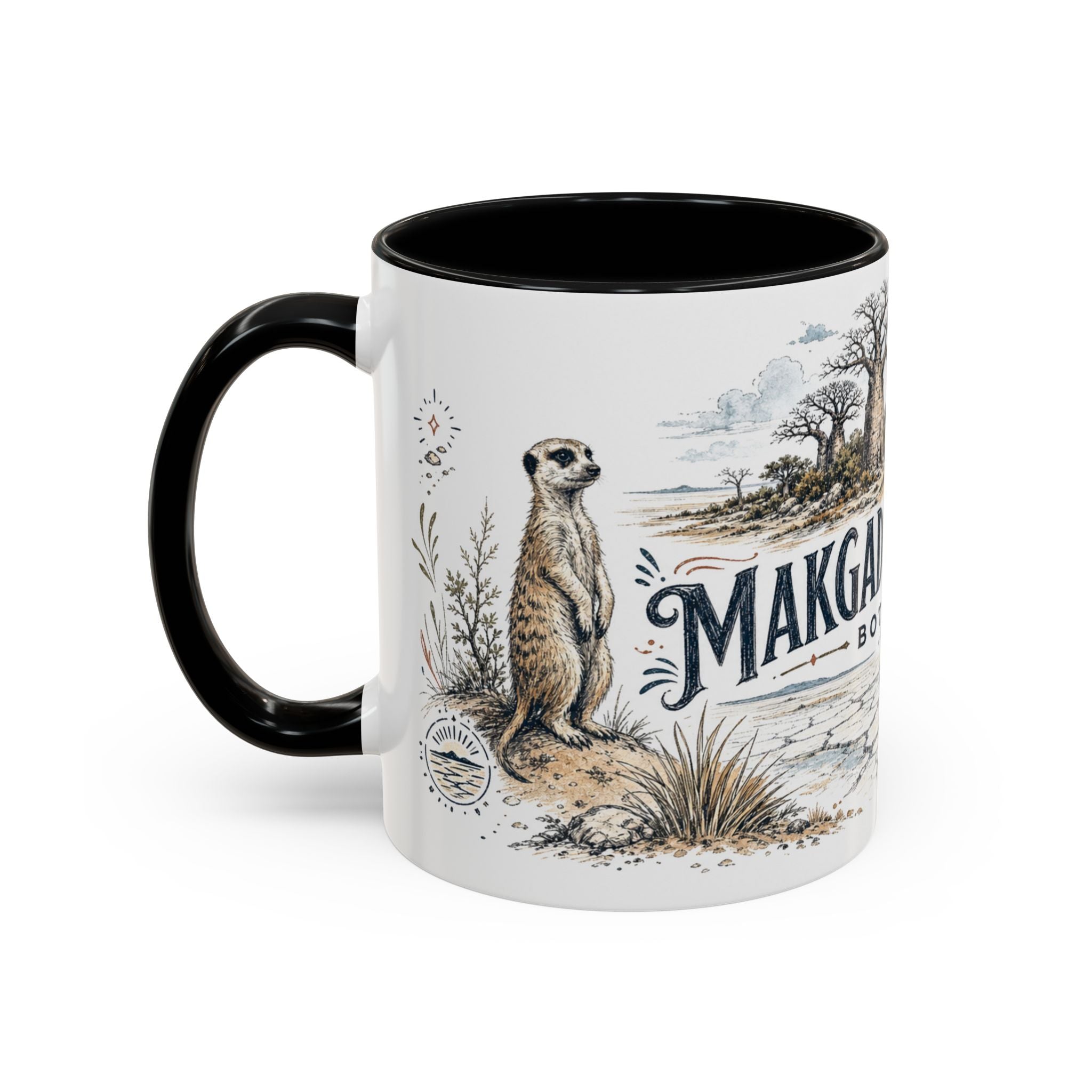 Makgadikgadi Pans Mug, Botswana Travel Souvenir, Bucket List Gift, Accent Ceramic Coffee Mug 11oz 15oz