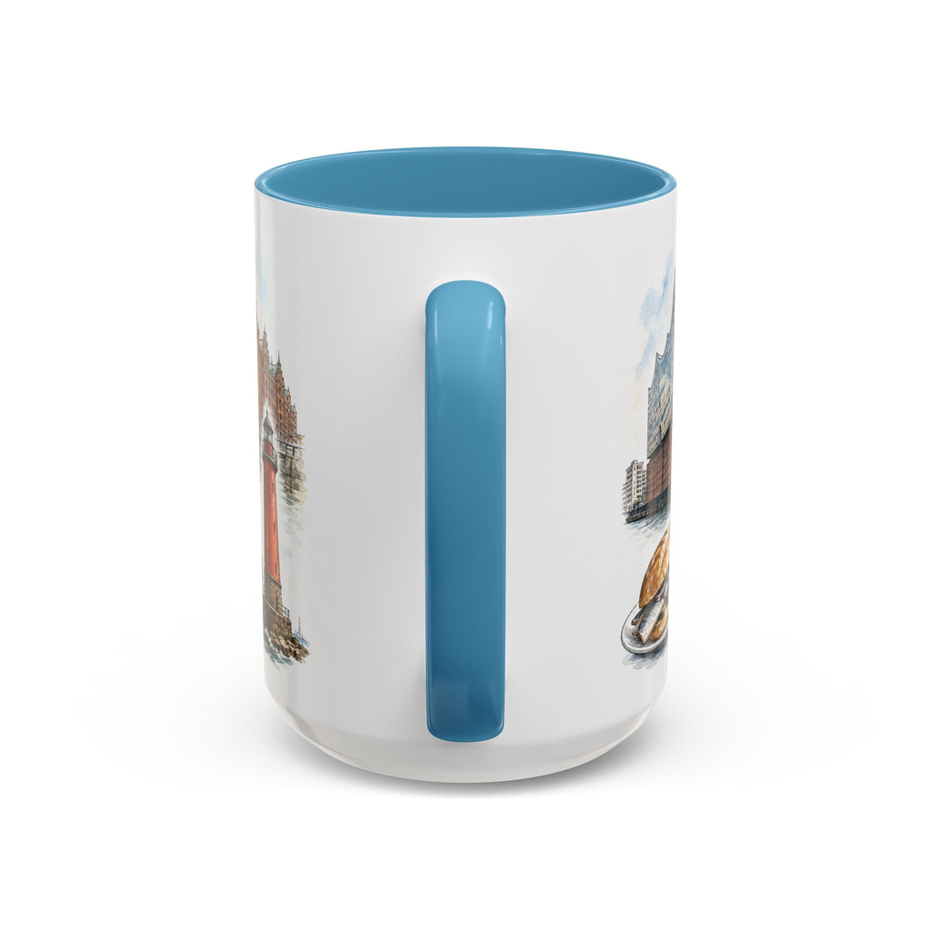 Hamburg Coffee Mug | Germany Travel Souvenir | Vintage Illustrated City Gift | 11 oz 15 oz Accent Mug