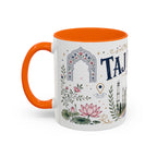 Taj Mahal Coffee Mug | Travel Destination Souvenir Gift | Accent Color Ceramic 11oz 15oz