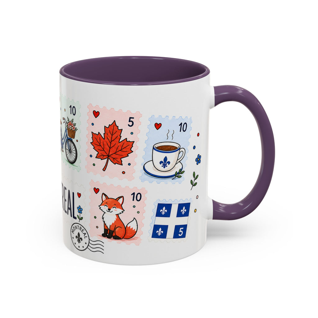 Montreal Coffee Mug | Postage Stamp Collage Mug | Travel Souvenir Accent Cup 11oz 15oz