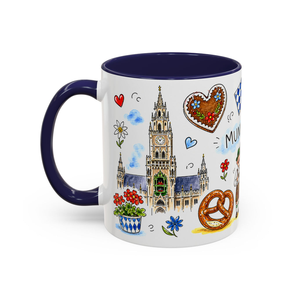 Munich Travel Mug | European City Souvenir Accent Coffee Mug | 11oz 15oz Ceramic Cup