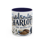 Charlotte Coffee Mug | United States Travel Souvenir | Vintage Illustrated City Gift | 11 oz 15 oz Accent Mug