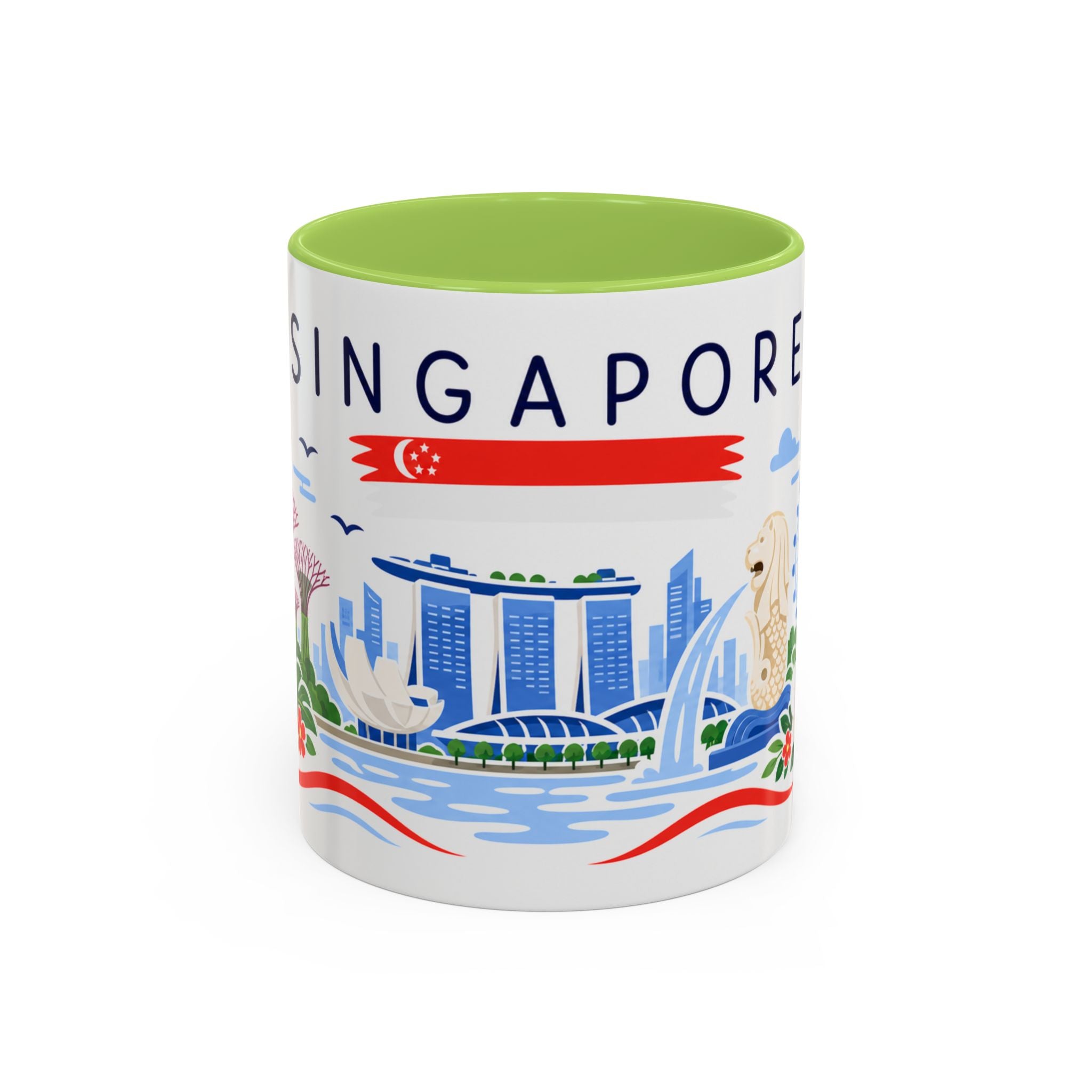 Singapore Coffee Mug | Travel Souvenir Accent Mug | Country Gift Ceramic Cup 11oz 15oz