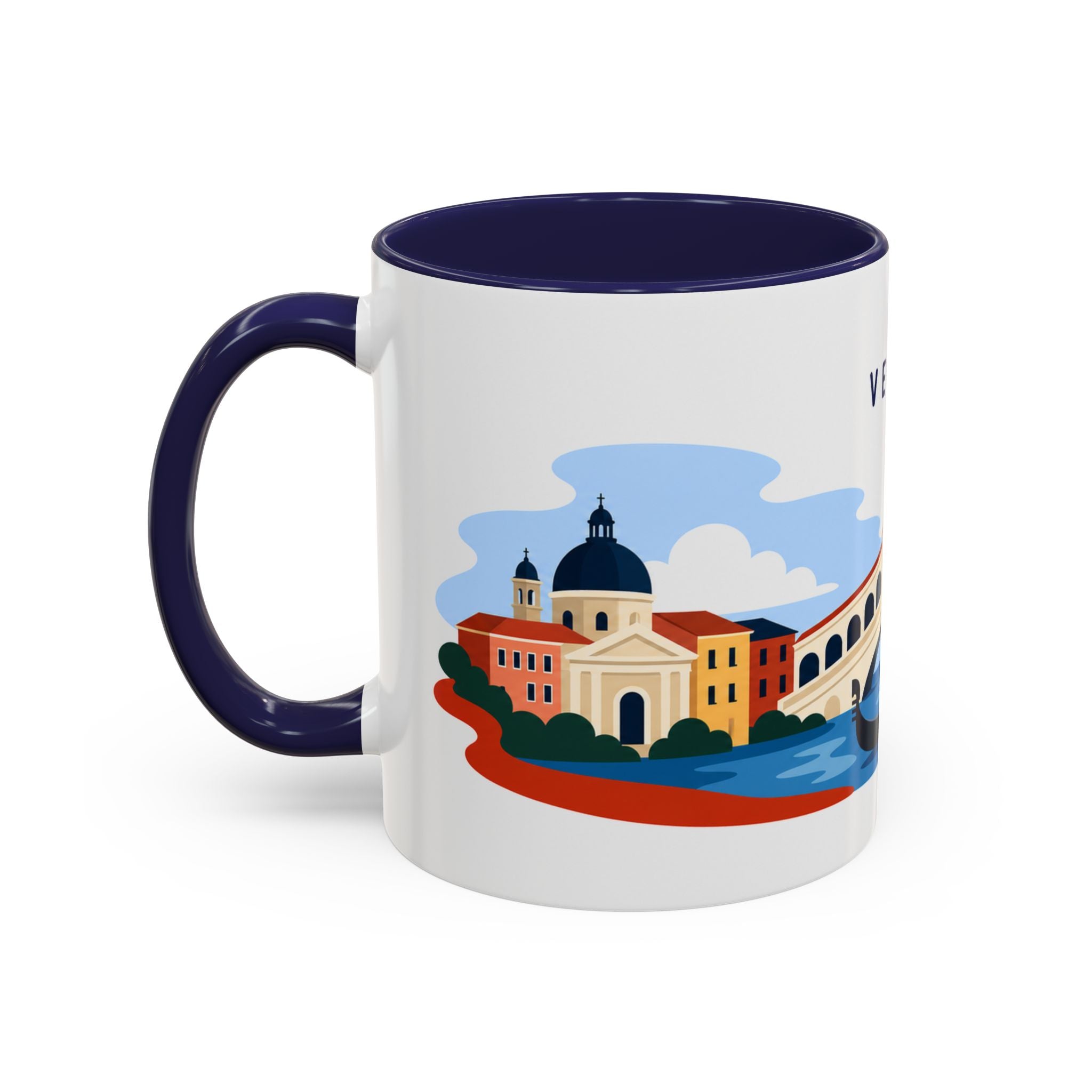 Venice Coffee Mug | Travel Destination Souvenir Gift | Accent Color Ceramic 11oz 15oz