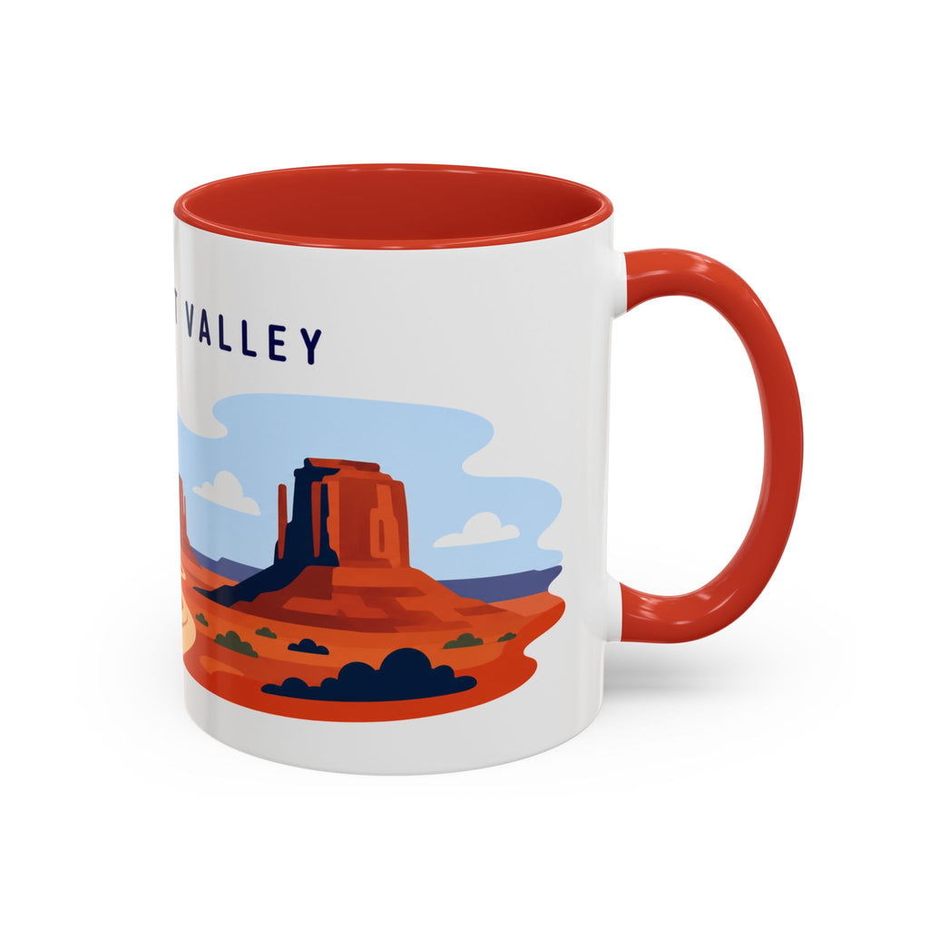 Monument Valley Coffee Mug | Travel Destination Souvenir Gift | Accent Color Ceramic 11oz 15oz