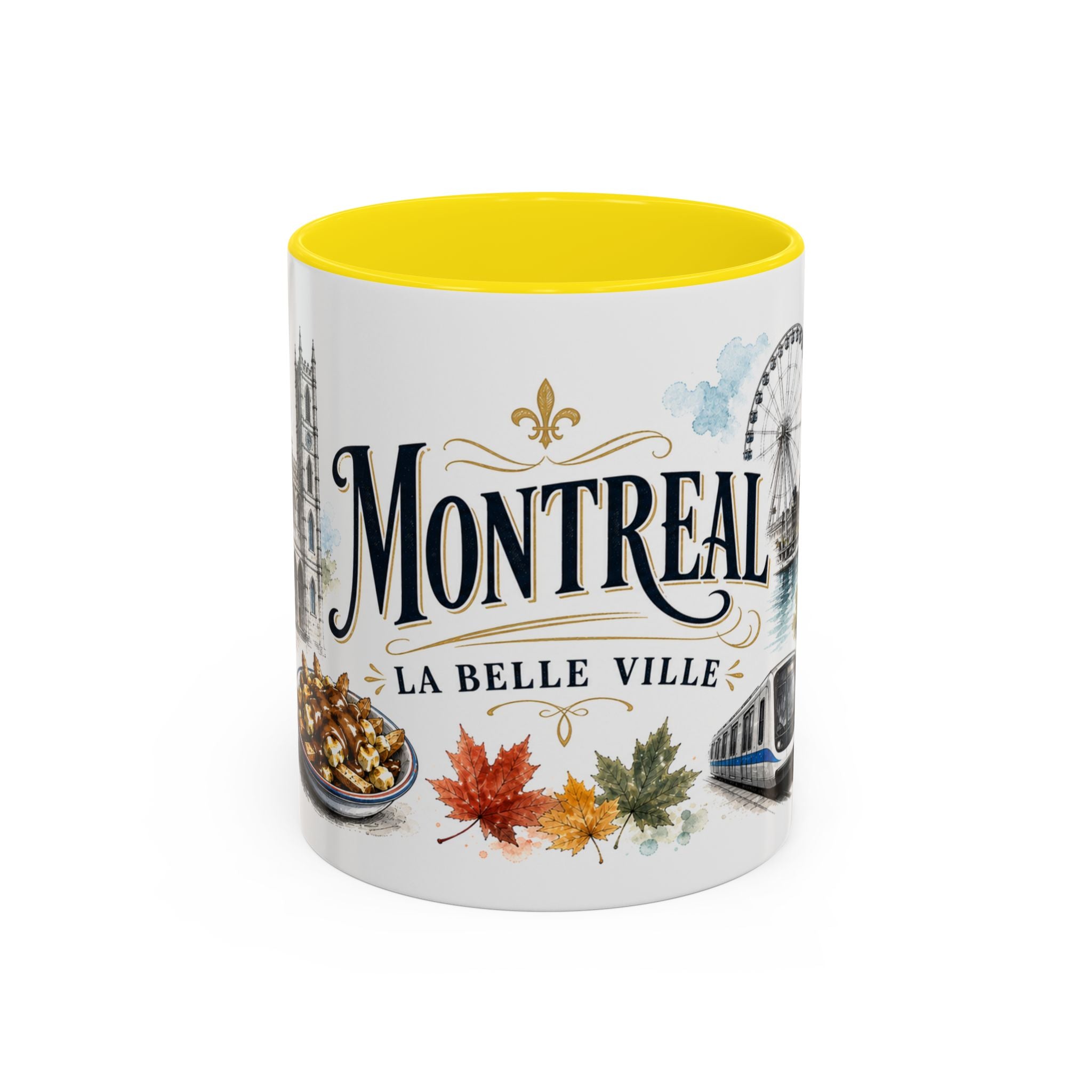 Montreal Coffee Mug | Canada Travel Souvenir | Vintage Illustrated City Gift | 11 oz 15 oz Accent Mug
