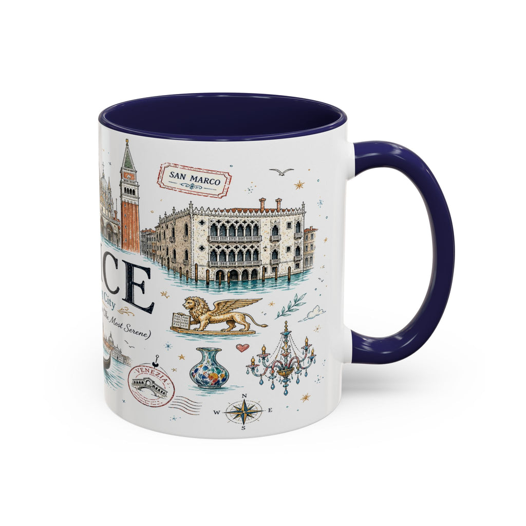Venice Coffee Mug | Italy Souvenir Travel Gift | Accent Color Ceramic 11oz 15oz