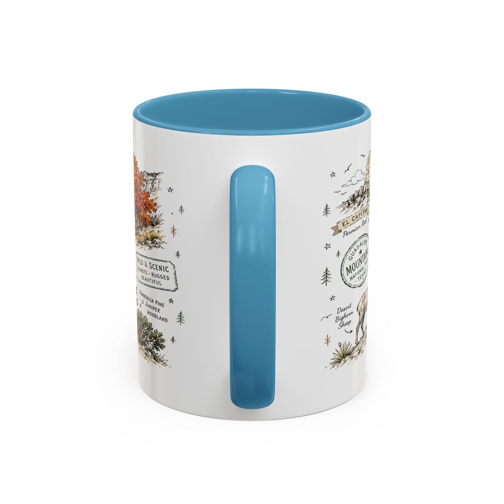 Guadalupe Mountains National Park Coffee Mug | Texas Desert Peaks Hiking Gift | Accent Color Ceramic 11oz 15oz