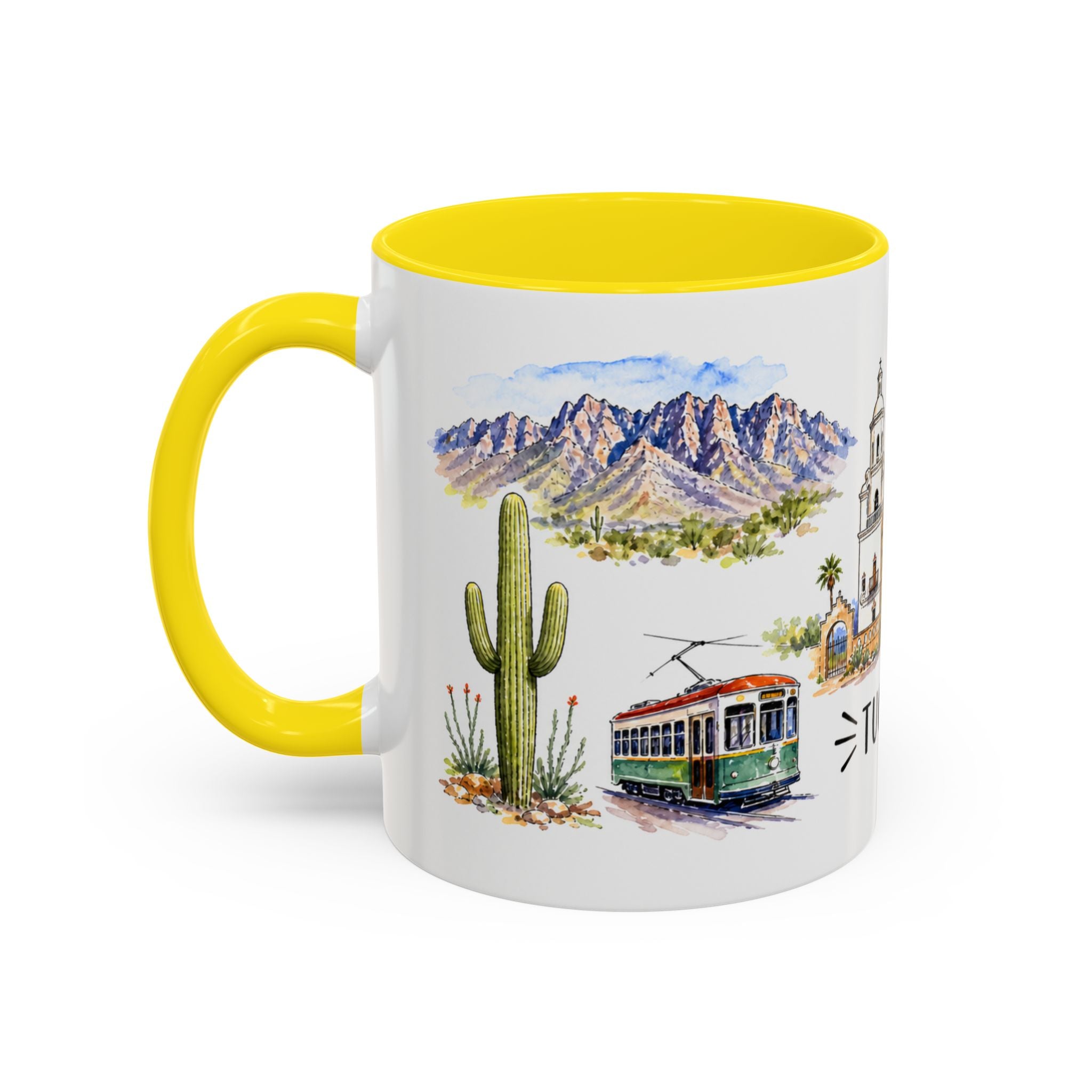 Tucson Illustrated Travel Mug | City Souvenir Accent Coffee Mug | 11oz 15oz Ceramic Cup